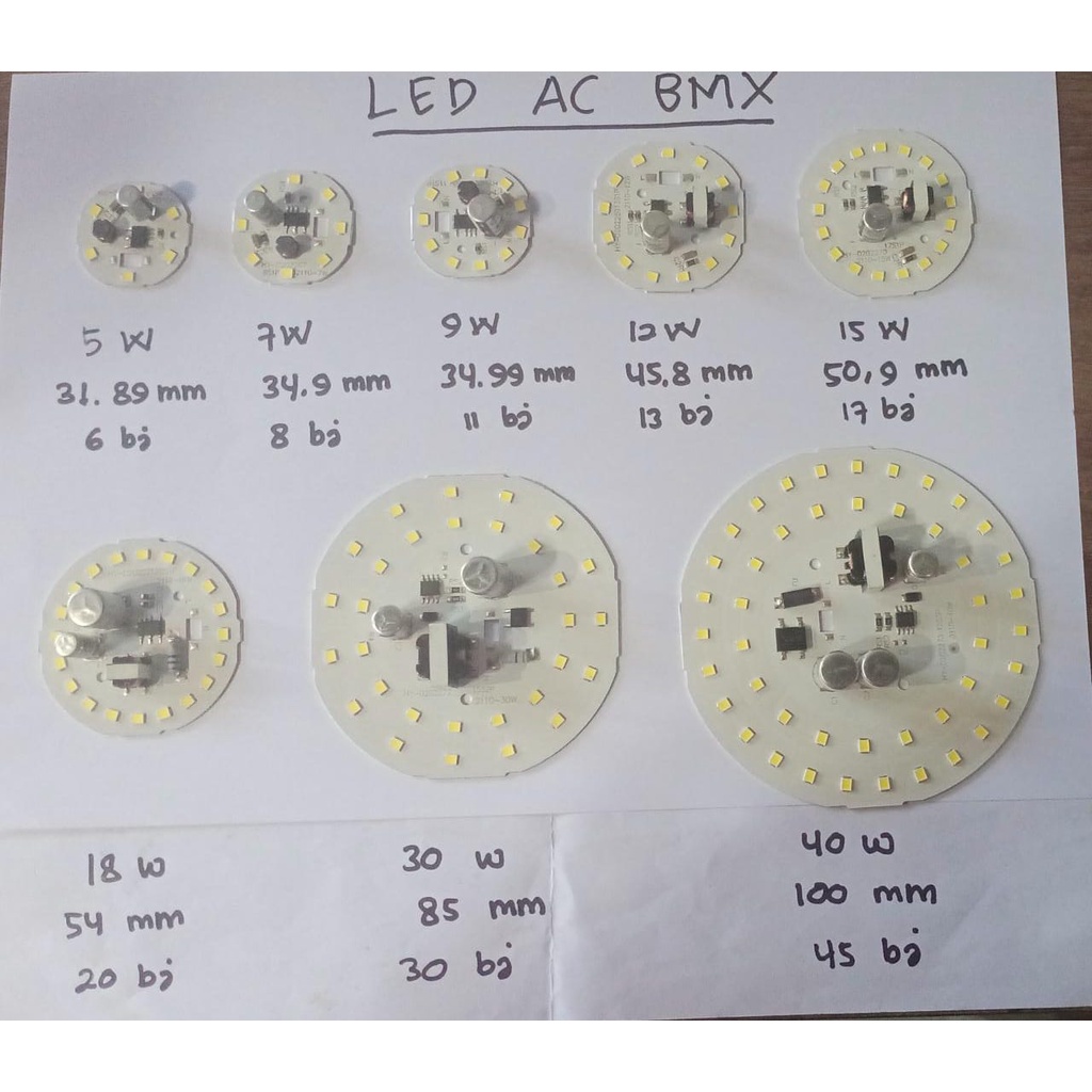 PCB LED AC Berbagai Jenis Watt (BMX) - Modul DOB Lampu LED AC