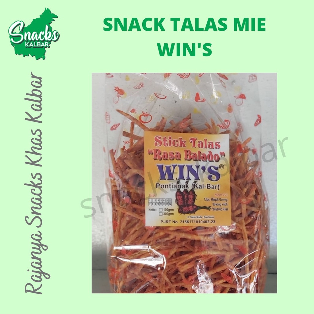 

Snack Mie Talas Tipis " Win's " 300 gram / StikTalas / Keladi Khas Pontianak