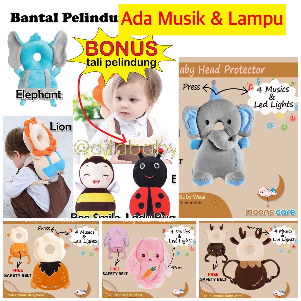 Head Protector baby pad boneka, ransel Bantal Pelindung Kepala Bayi Karakter Bantak kepala anti bentur alat belajar jalan