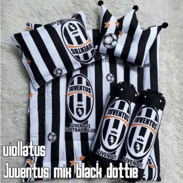 Set Selimut Bayi Juventus | Bantal Guling Bayi | Bedcover Bayi Klub Bola Juventus