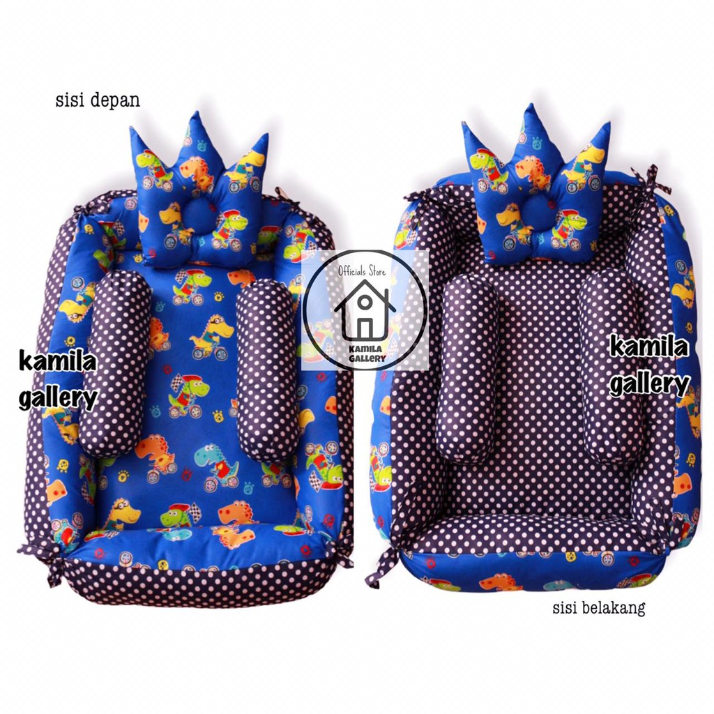 KASUR BAYI KOLAM PREMIUM / KASUR BAYI MULTIFUNGSIMOTIF BOLAK BALIK FREE BANTAL CROWN + 2 GULING BAYI