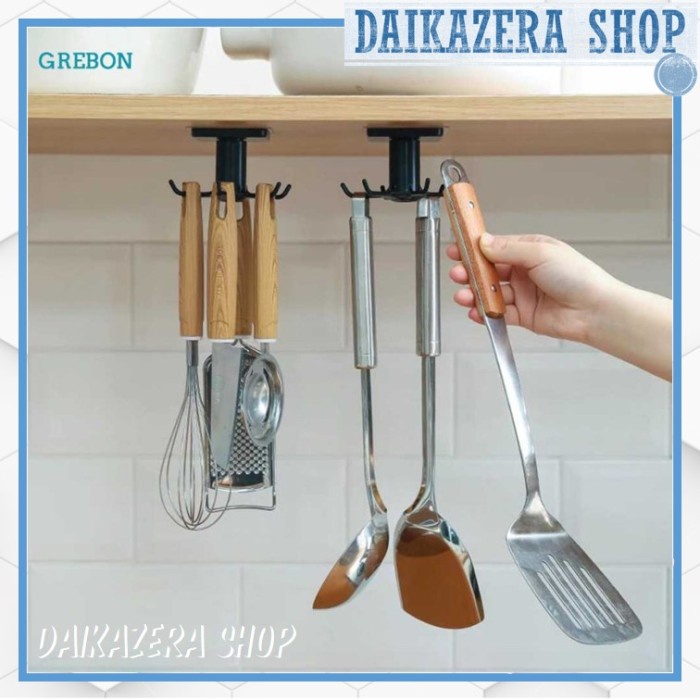 Rak Gantungan Peralatan Dapur 6 Hook Hanger Kitchen Set