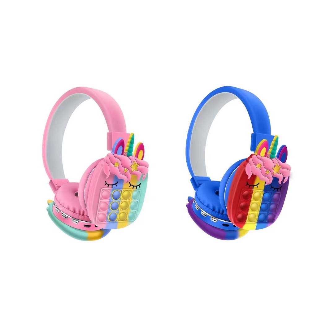 HEADPHONE / HEADSET  BANDO BLUETOOTH/WIRELESS UNICORN POP IT KARET TYPE K-32