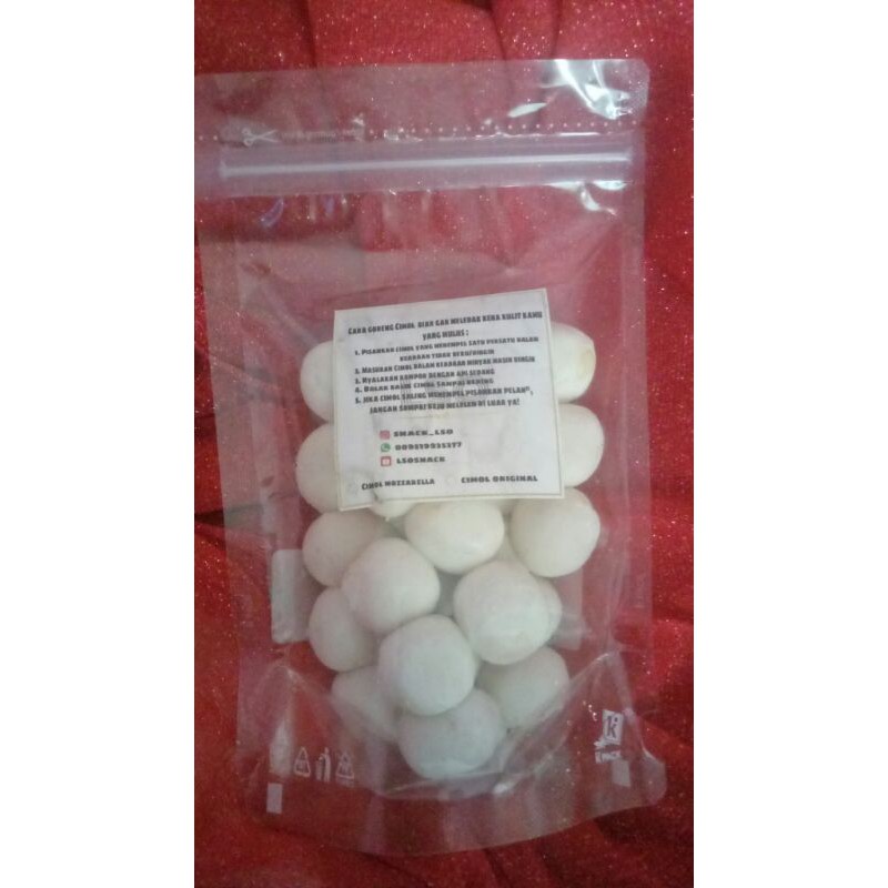 

Cimol keju Mozzarella free bumbu cabe tabur