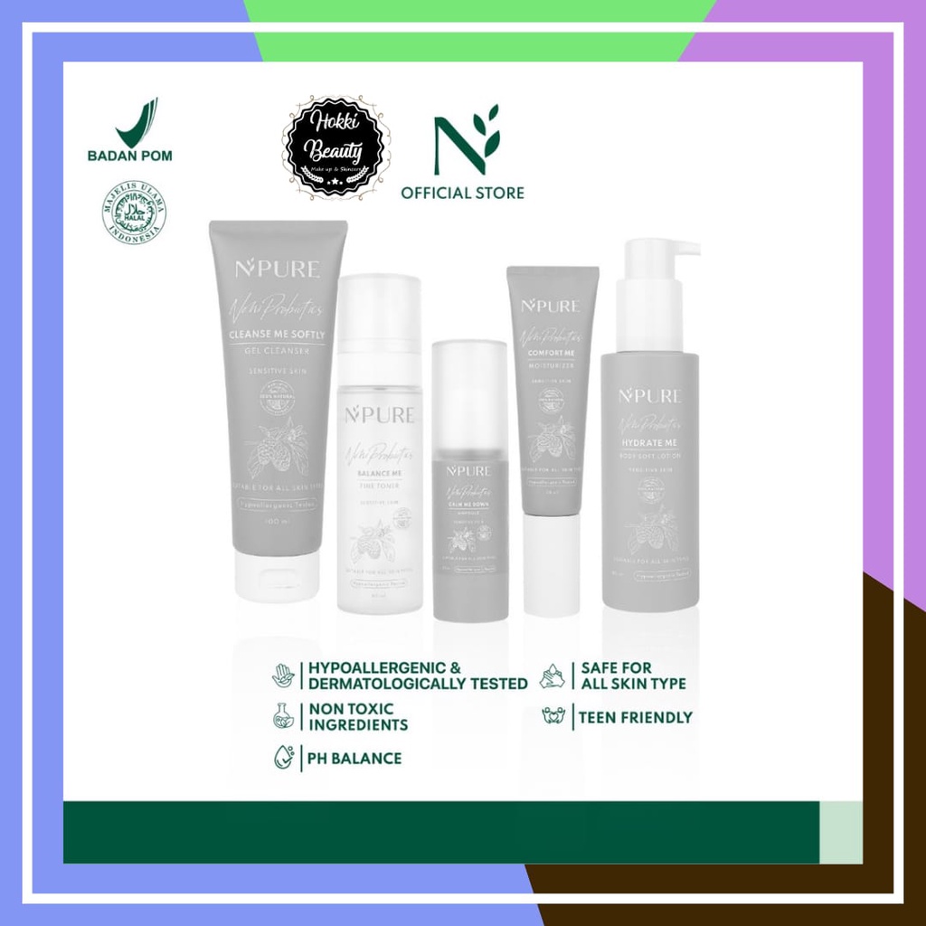 NPURE NONI PROBIOTICS &quot;COMFORT ME&quot; MOISTURIZER - BODY SOFT LOTION  - AMPOULE(SERUM) - TONER - GEL CLEANSER - FACIAL WASH