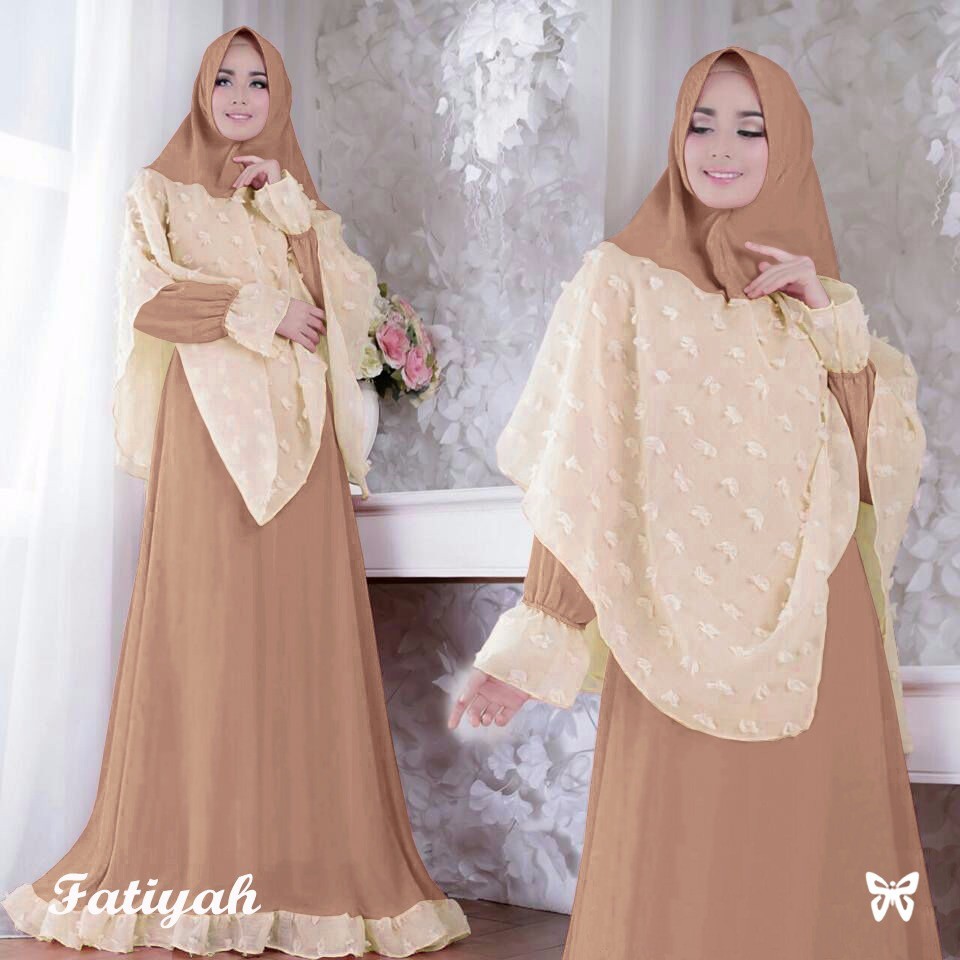 HOPYLOVY SALE - Gamis Maxi Dress + Bergo wanita Fatiyah Rubiah