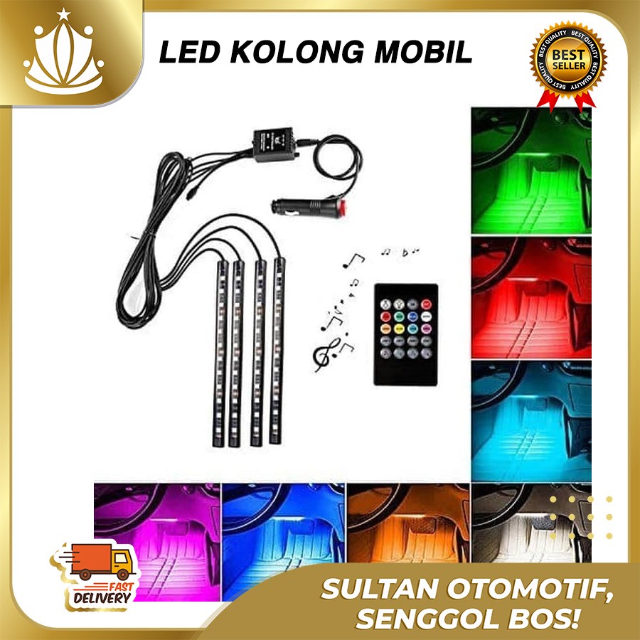 LAMPU LED KOLONG RGB + REMOTE MOBIL DENGAN SENSOR MUSIK