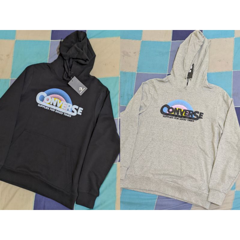 Hoodie Converse Script Grey & Black