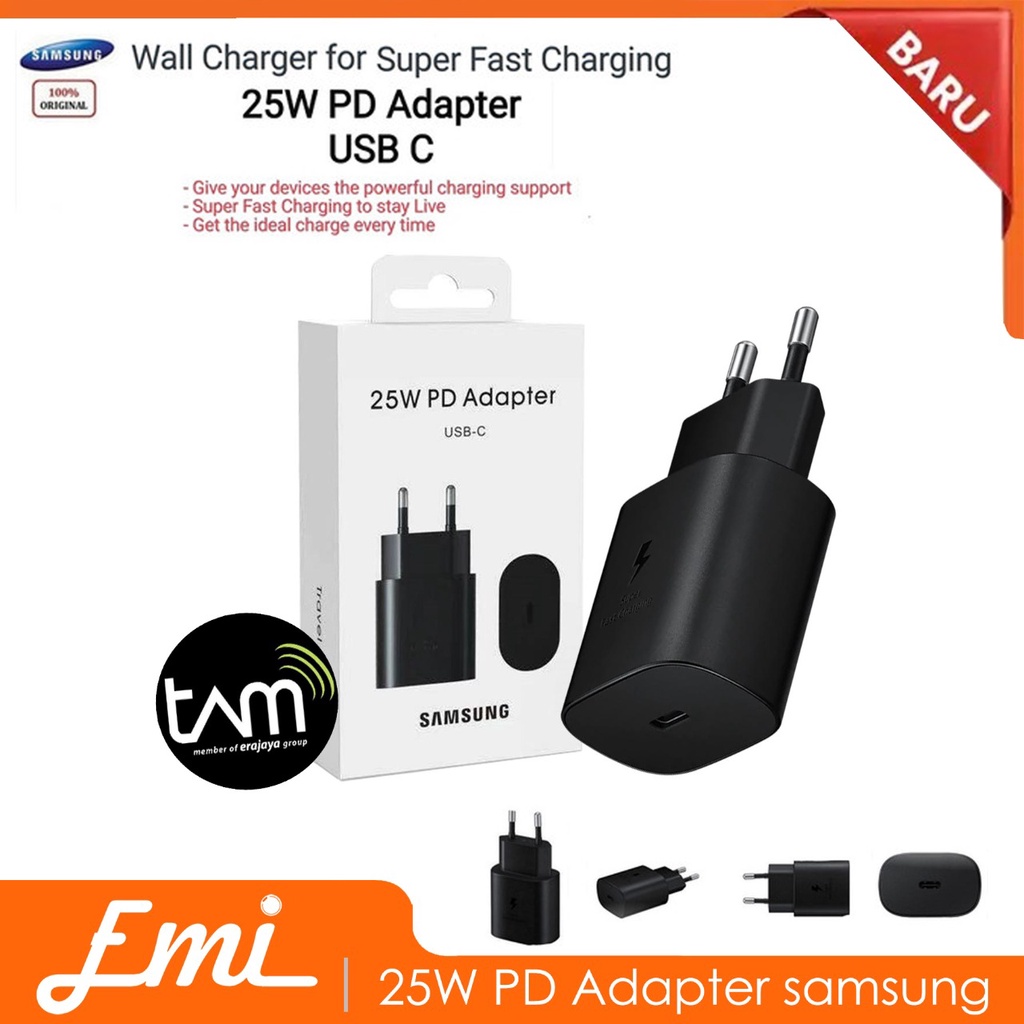 Original Samsung 25W PD Adapter USB C/ 25W Adapter Super Fast Charging