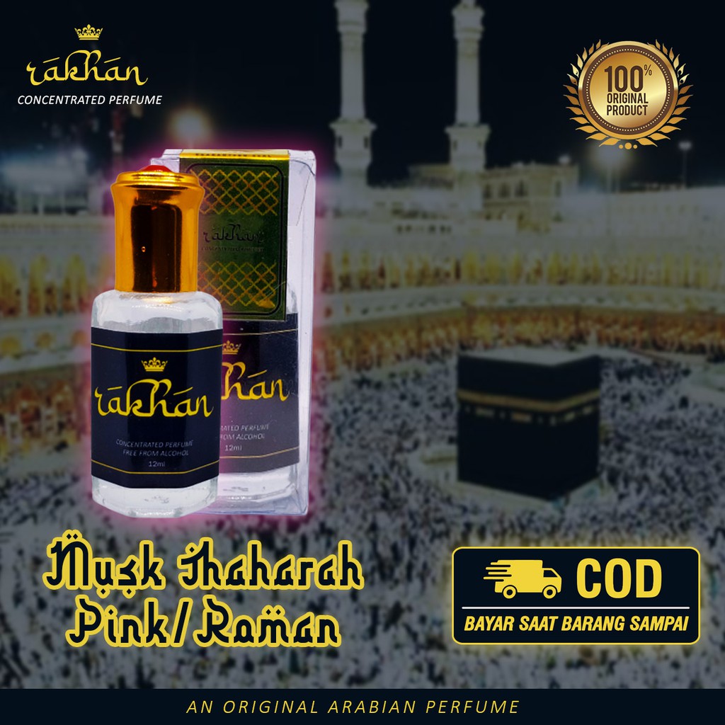 Parfum Misk Thaharah Original Al Musk Thaharah Pink Non Alkohol Wangi Lembut Segar & Tahan Lama