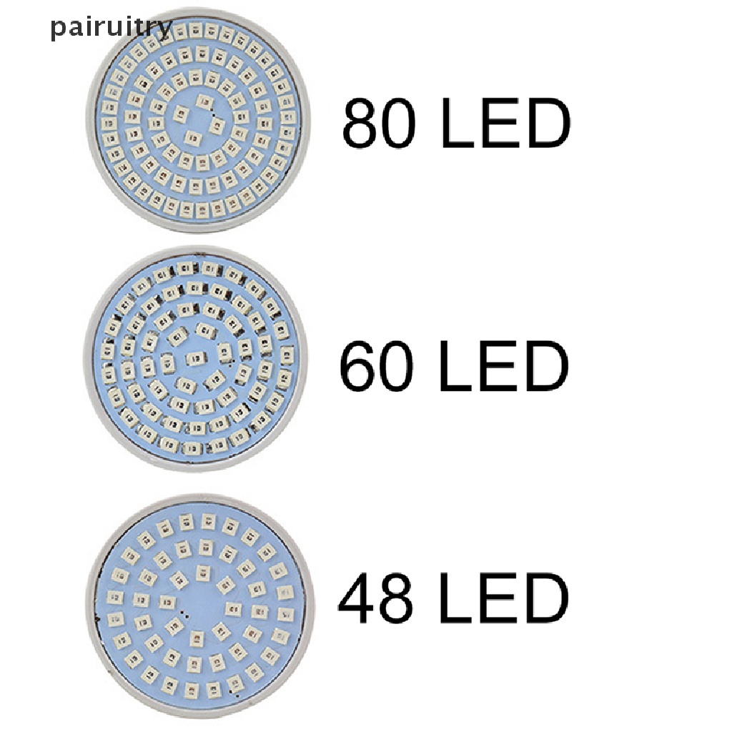 Prt Lampu Bohlam LED 48 / 60 / 80 220V E27 Spektrum Penuh Untuk Pertumbuhan Tanaman Hidroponik PRT