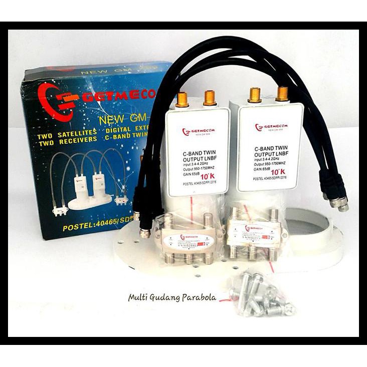 Lnb Getmecom New Gm-999 10K White Untuk 2 Lnb 2 Receiver Bermutu Kode 587