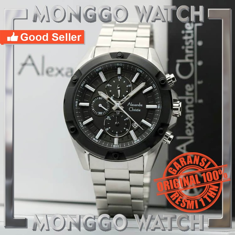 JAM PRIA ALEXANDRE CHRISTIE AC 6524 BKSL ORIGINAL BERGARANSI RESMI
