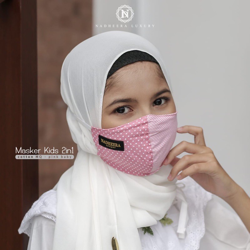 MASKER POLKA STRIP MASKER KIDS MASKER ANAK By NADHEERA LUXURY