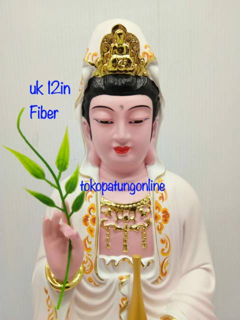 Patung Kwan Im Guan Yin Fiber 12in