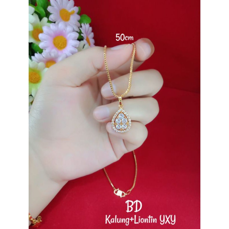 REALPICT KALUNG LIONTIN LAPIS EMAS ASLI