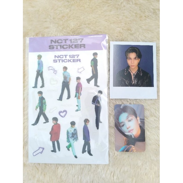 (BOOKED) NCT 127 GLOW IN THE DARK STICKER GITD TAEYONG PHOTOCARD PC JOHNNY POLAROID