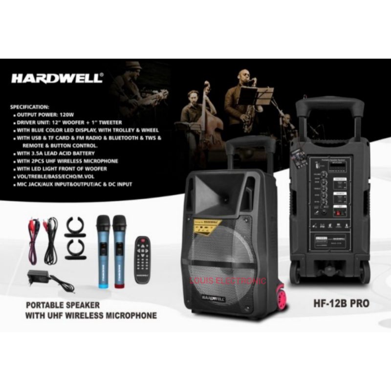 Speaker Portable Bluetooth Meeting HARDWELL HF 12B PRO / HF-12B PRO ORIGINAL 12 Inch