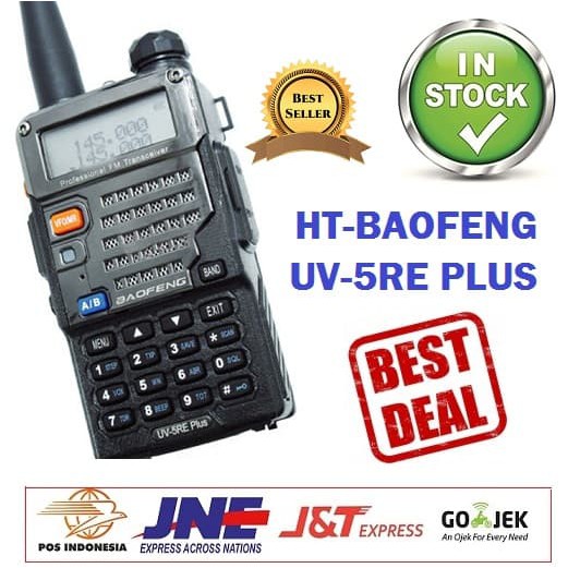 Ht Baofeng UV5R Terbaru UV5RE Plus Dual Band Walkie Talkie
