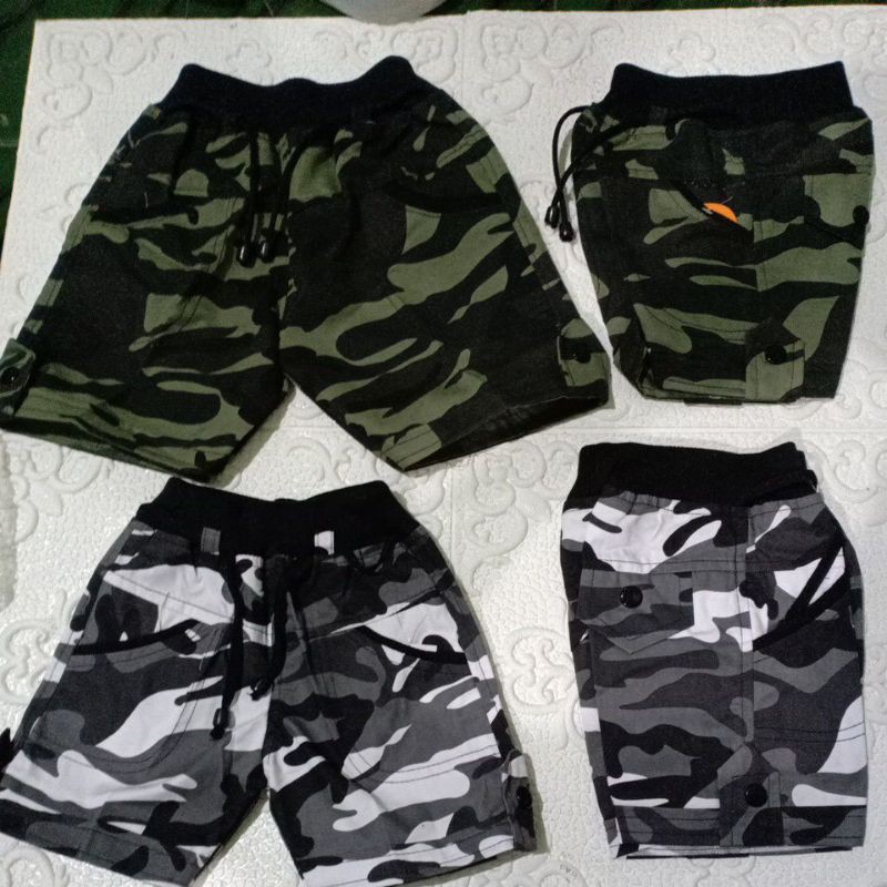 CELANA HOTPANT PENDEK ARMY ANAK//LAKI DAN PEREMPUAN//SIZE:4-5-6=