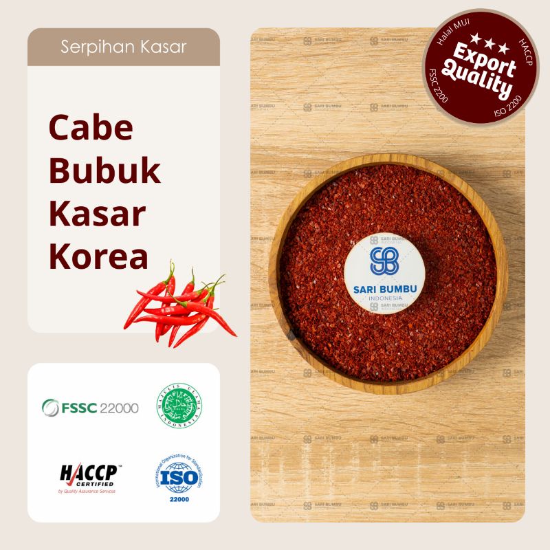 

Cabe Bubuk Kasar Korea / Gochugaru Granule 100gr Export Quality