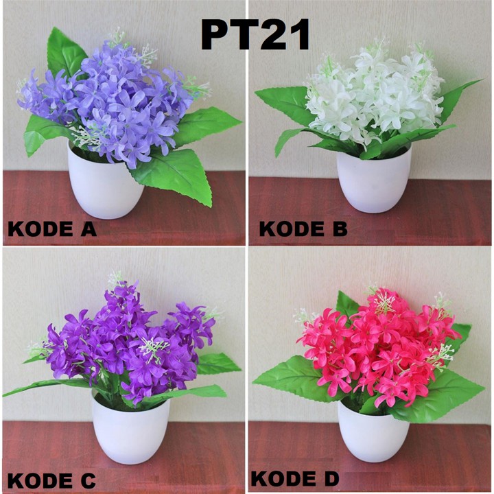 Retaily PT17 PT18 PT21 Pot Tanaman Hias Bunga Hias Plastik Ornamen Pot Bongsai Artificial Flower Decoration
