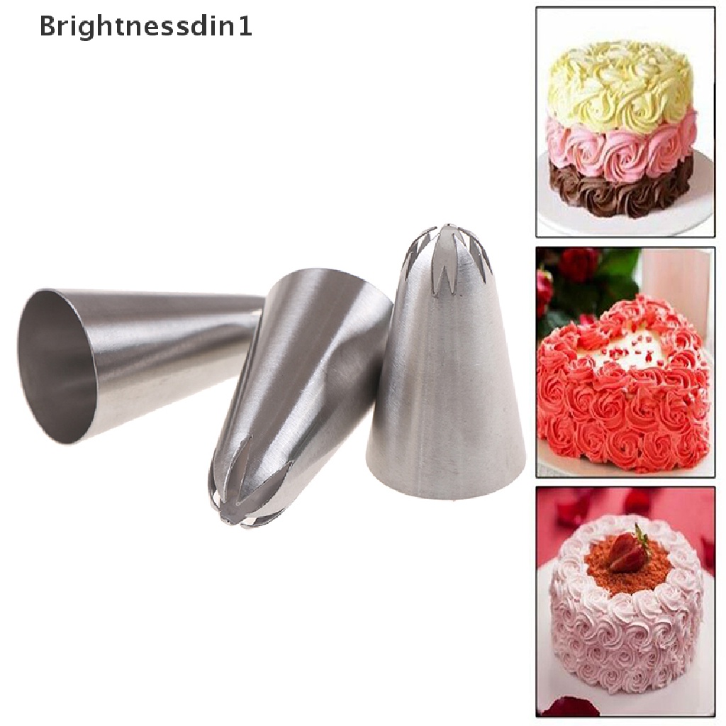 1 Set Alat Nozzle Icing Piping Bahan Stainless Steel Ukuran Medium Untuk Baking