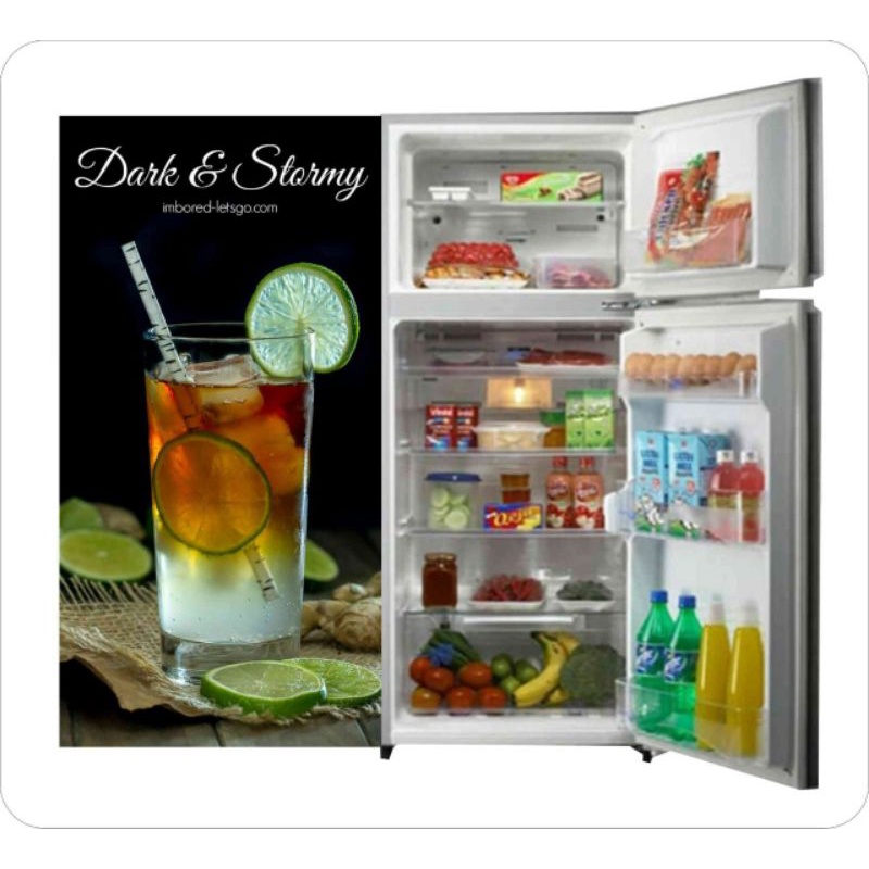 WALLPAPER STIKER KULKAS 2 PINTU MINUMAN