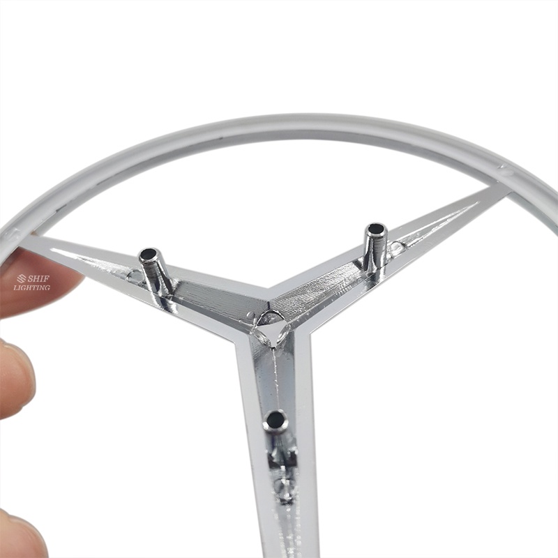 1pc Stiker Emblem Logo Mercedes Benz Bahan ABS Ukuran 115mm Untuk Mobil