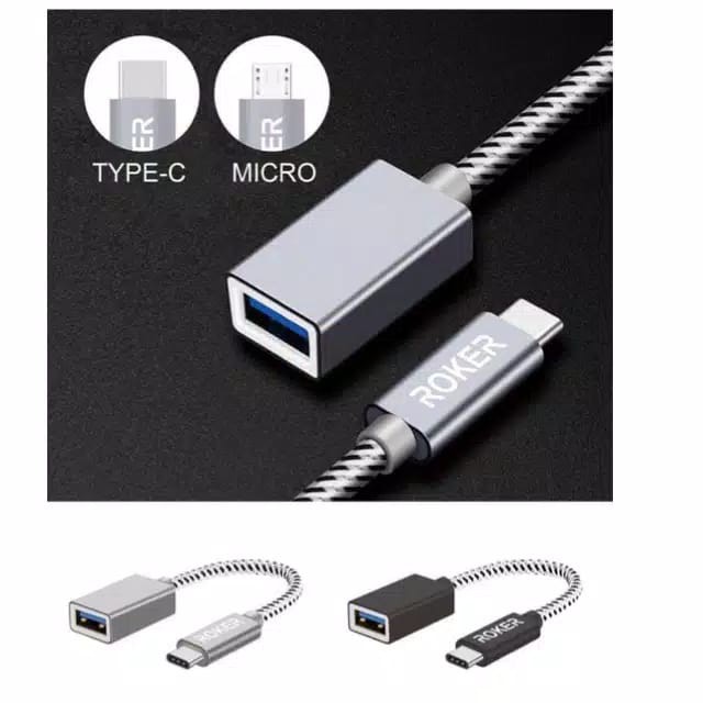 OTG KABEL Type-C ROKER CLOUD RK-TG5 OTG Cable Type C Male to USB Female OTG Tipe C 15cm 480MBpS