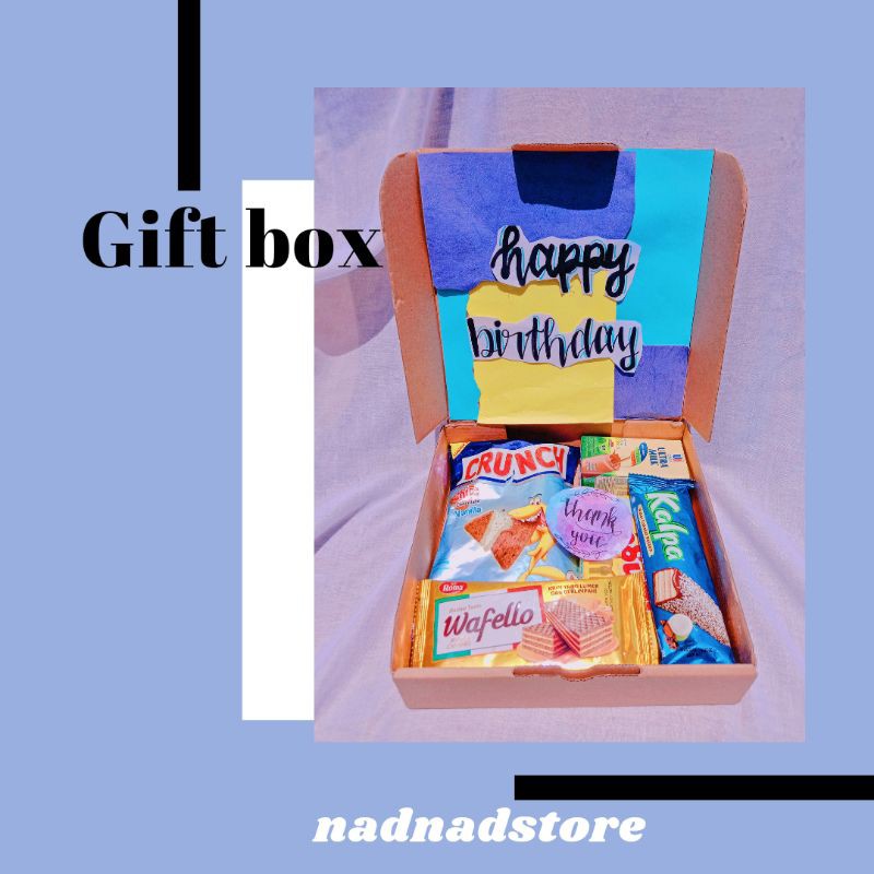 

GIFT BOX BIRTHDAY / GRADUATION / ANNIVERSARY / SNACK BOX HAMPERS BY NADNAD