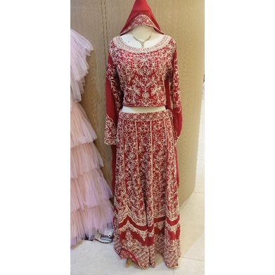 Lehenga Lengan panjang, baju India, India dress, set lehenga murah, lehenga bordir,lehengga dress