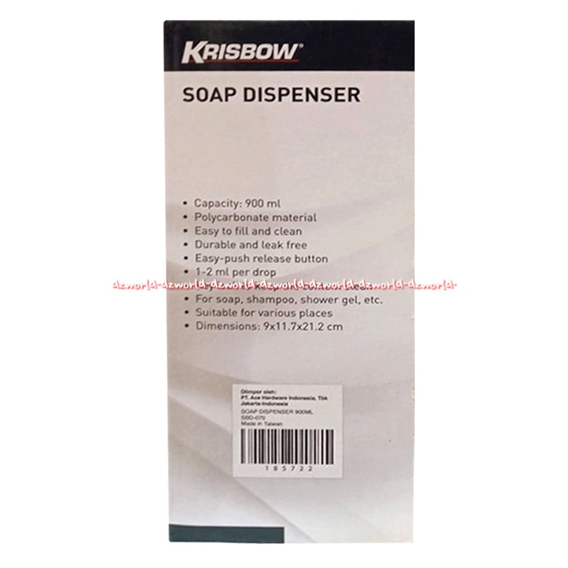 Krisbow Soap Dispenser 900ml Tempat Sabun Cair Nempel Di Dinding Tembok 900 ml Tempat Sabun Cair Model Tekan Press Push