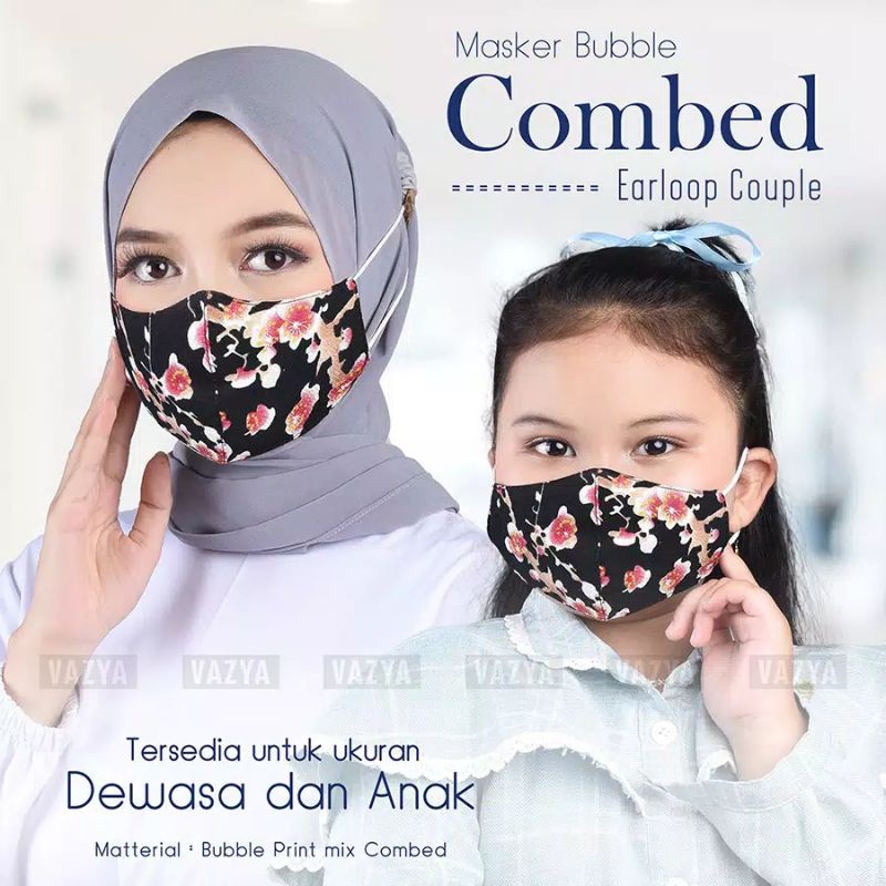 Masker Bubble Combed Earloop Couple