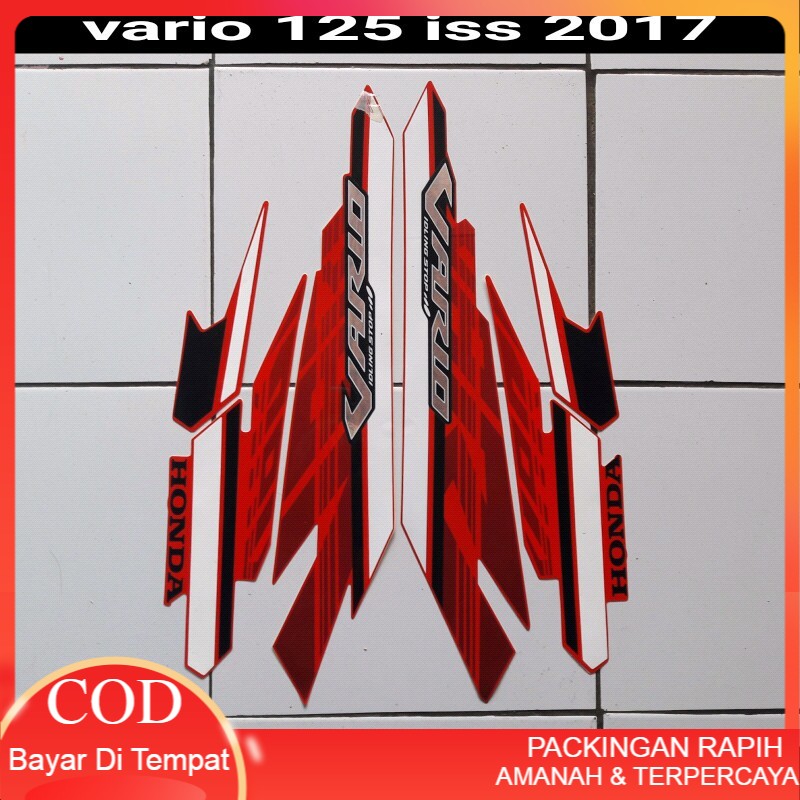 Decal Emblem sticker motor vario 125 iss 2017 merah Terlaris / Termurah