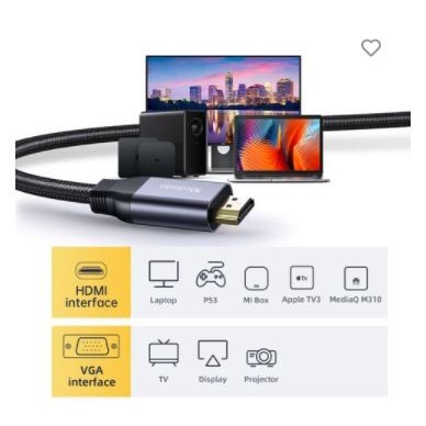 Mcdodo Kabel HDMI To VGA 4K HD Audio Video PS3 Laptop TV CA-127