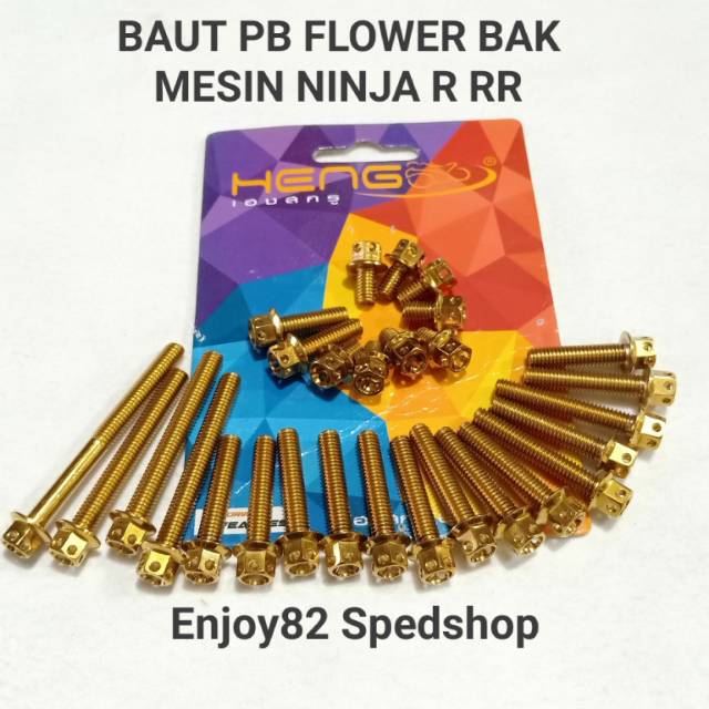 Asli Produk Heng~Baut Probolt Pb HENG Flower Bak Mesin Ninja 150 R dan RR