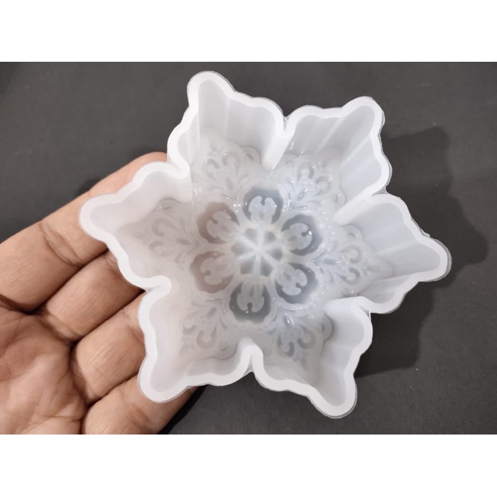 Snowflake mold resin mold clay mold fondant cetakan lilin