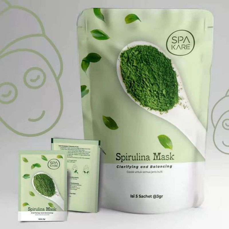 SPAKARE SPIRULINA MASK ORIGINAL MASKER WAJAH TIENS BUBUK PERAWATAN KECANTIKAN  BPOM ORGANIK MURAH OR