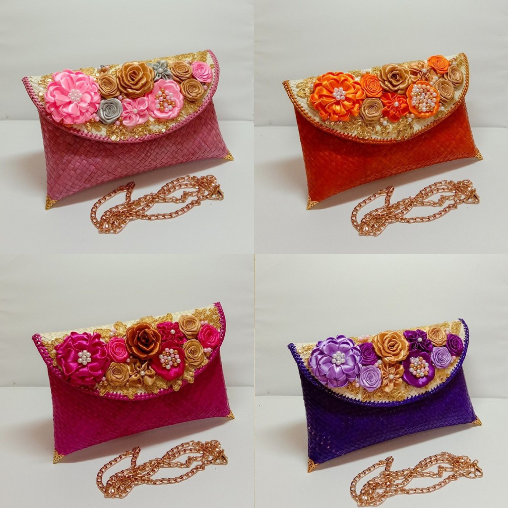 RJ CRAFT - Clutch Pesta Wanita Clutch Anyaman Pandan Clutch Hangout Clutch Murah Trendy