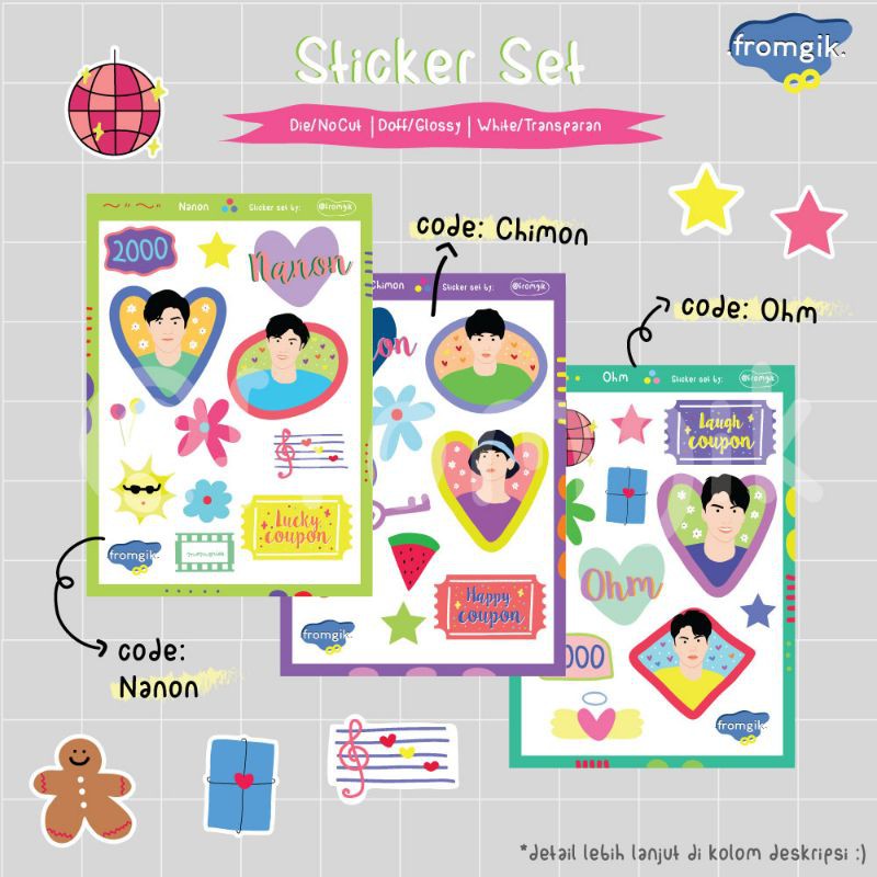 Sticker GMM Boys set III (Chimon / Nanon / Ohm)