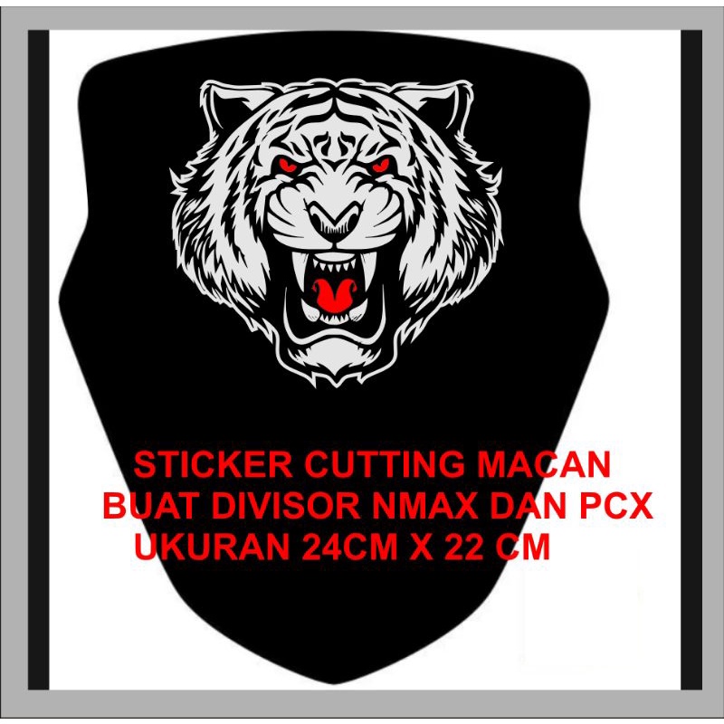 sticker motor cutting kepala macan harimau