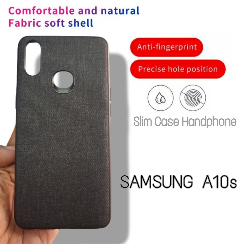 PROMO Case Kain SAMSUNG A10S Hard Case Cloth Matte Phone Case Breathable