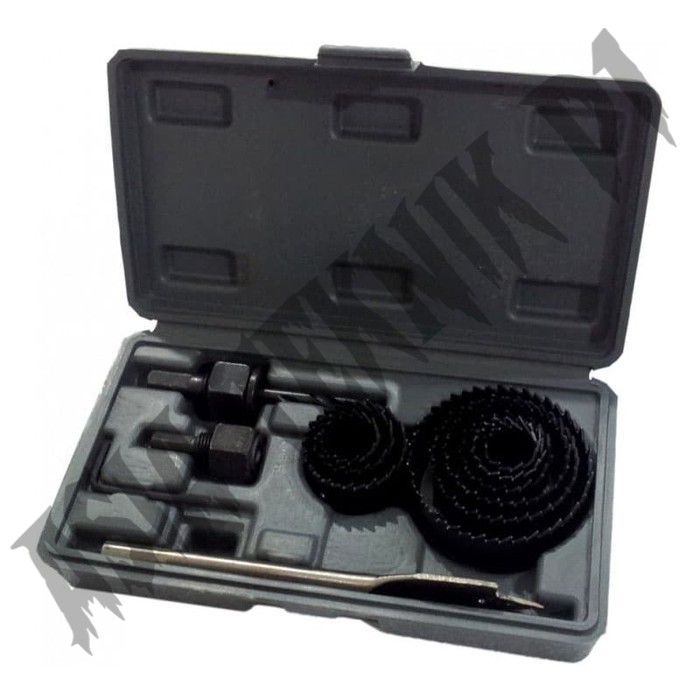 Holesaw Hole Saw Kit Set 11pcs Mata Bor Kayu Pipa PVC Dll 19mm - 64mm Termasuk 44mm JLD