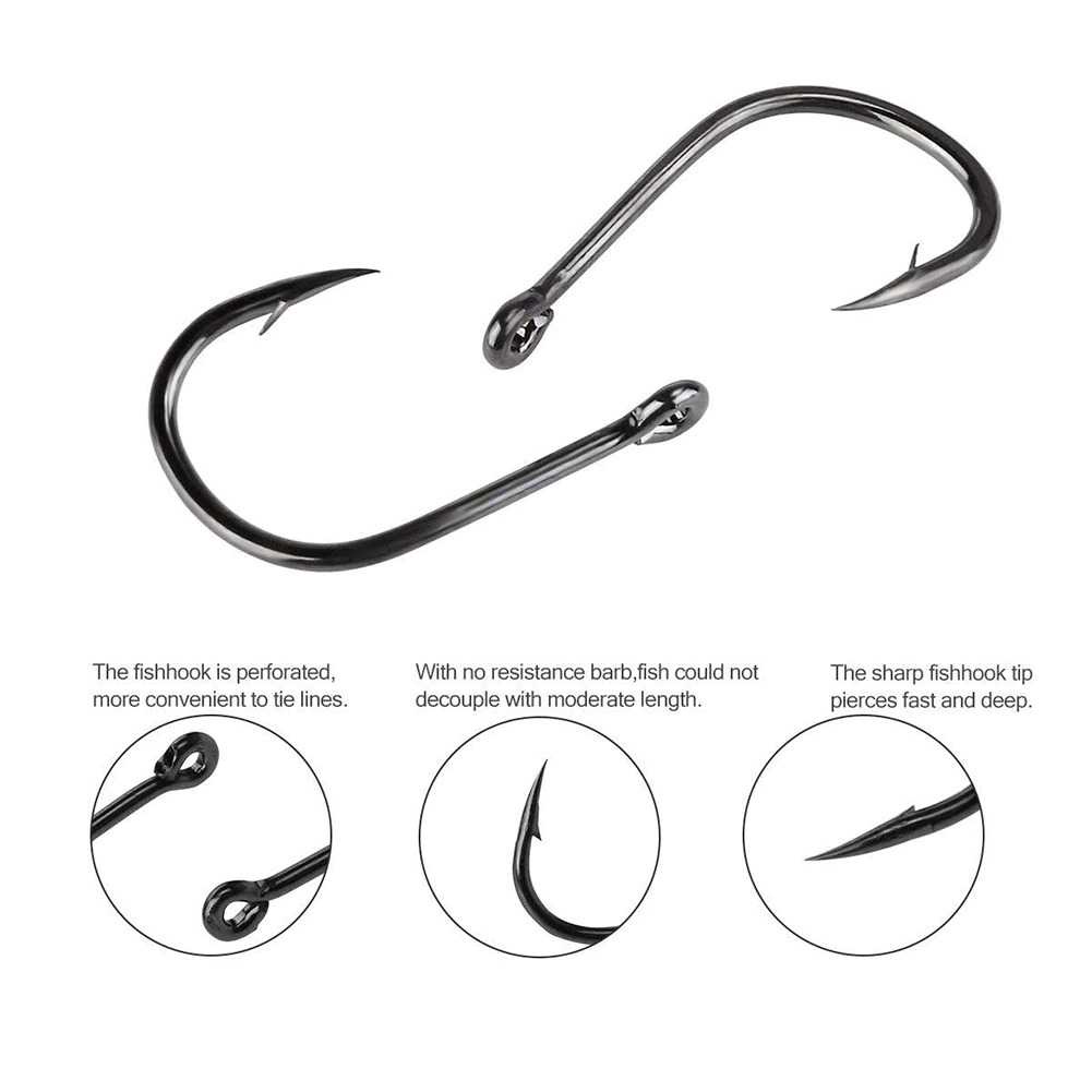 Kail Pancing Fishing Hook Barbed Carp Tackle Double Carbon Stainless Steel Accessories Perlengkapan Pancing