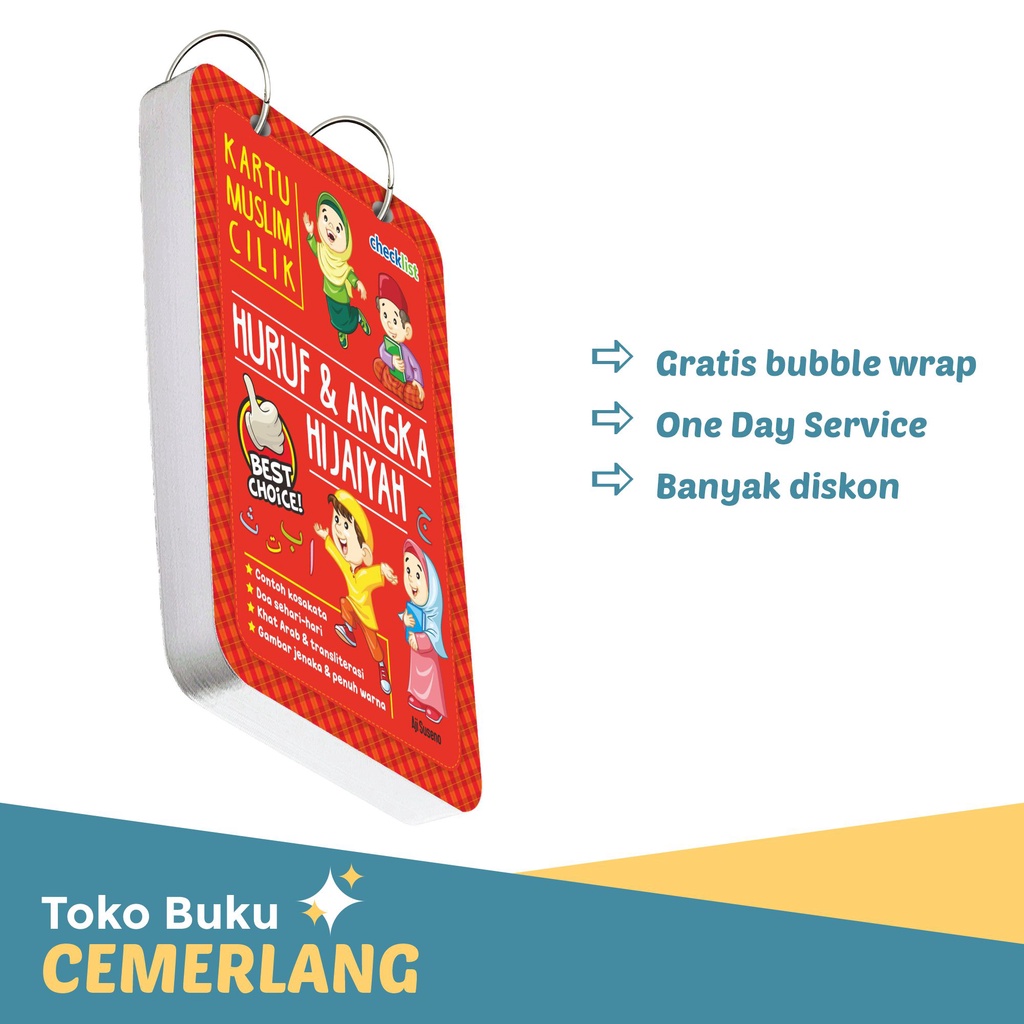 Flashcard Kartu Anak Muslim Cilik Belajar Huruf dan Angka Hijaiyah