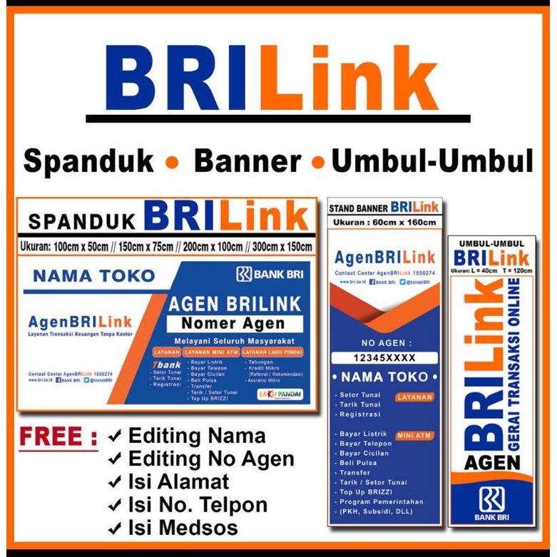 BRILINK SPANDUK UMBUL UMBUL BANNER AGEN BRILINK CETAK SPANDUK FREE KONSEP DESIGN BANK BRI