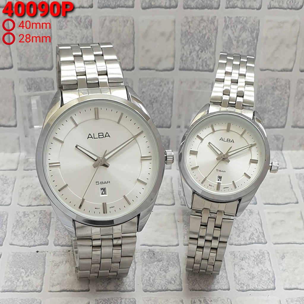 JAM TANGAN CEWEK/COWOK ALBA RANTAI/JAM TANGAN COUPLE ALBA RANTAI STAINLES STEEL/