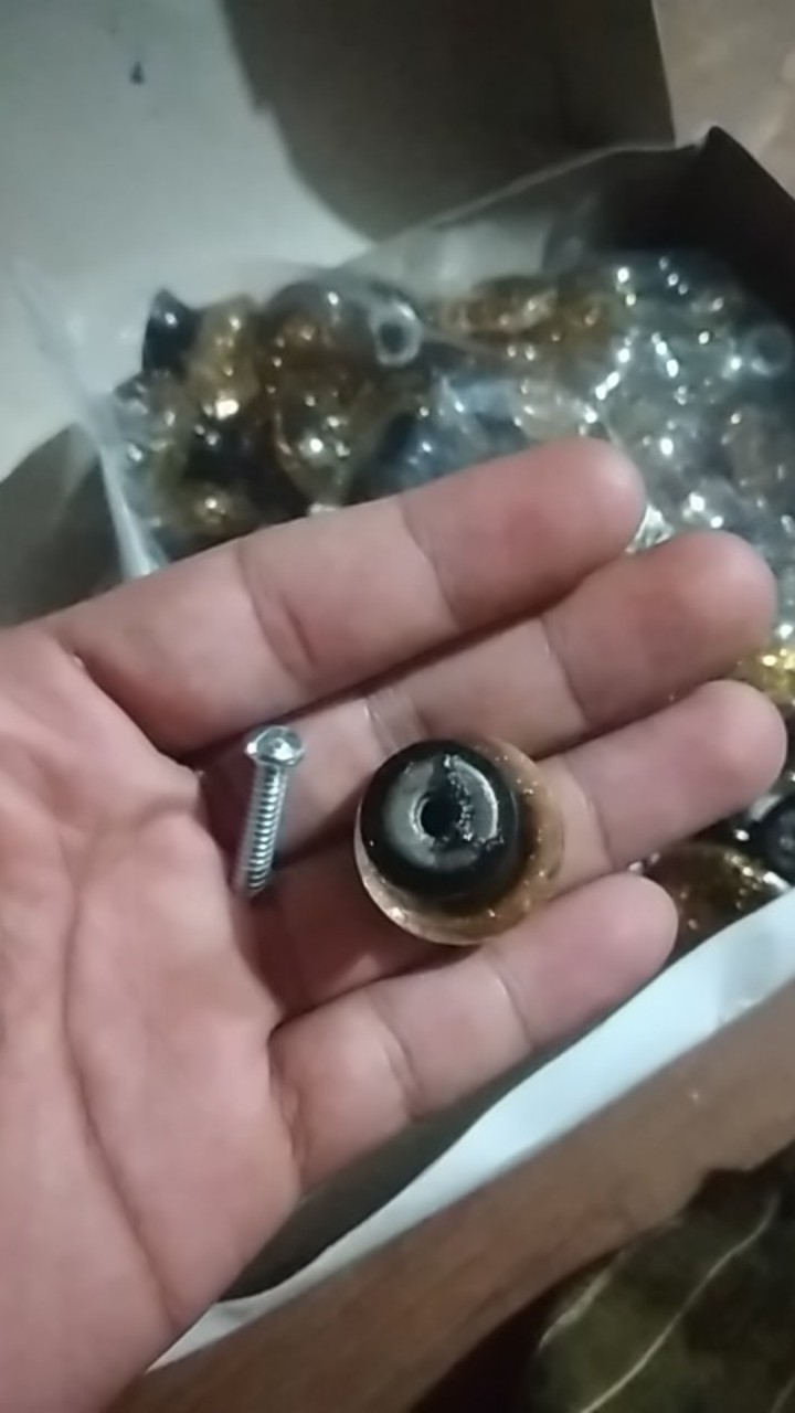 Knob Knop Warna Pelangi Bintik Emas 2.5 Cm Asli (handle Laci, Lemari, Pintu)