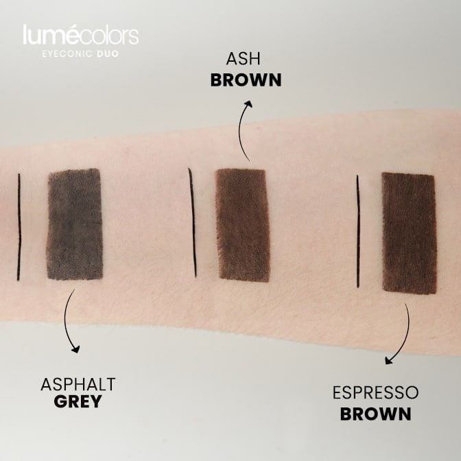 (Free Emas) Lumecolors Eyeconic Duo Liner and brow 2 in 1 with Brush - ASPHALT GREY